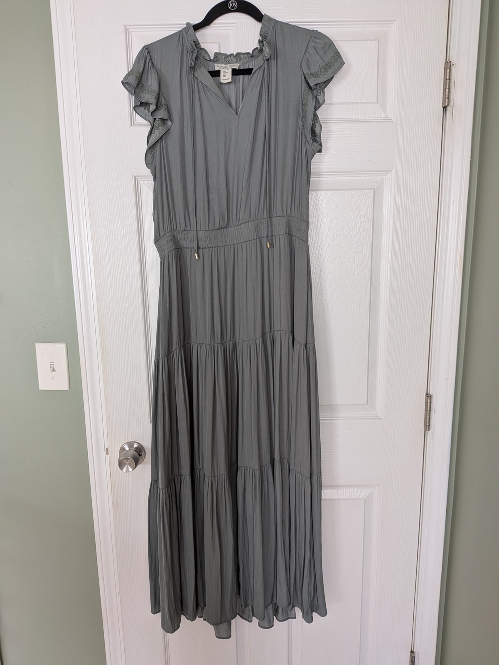 Rachel Zoe Sage Green Tiered Maxi Dress